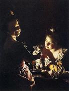 Joseph wright of derby Joseph Wright of Derby. Two Girls Dressing a Kitten Spain oil painting artist